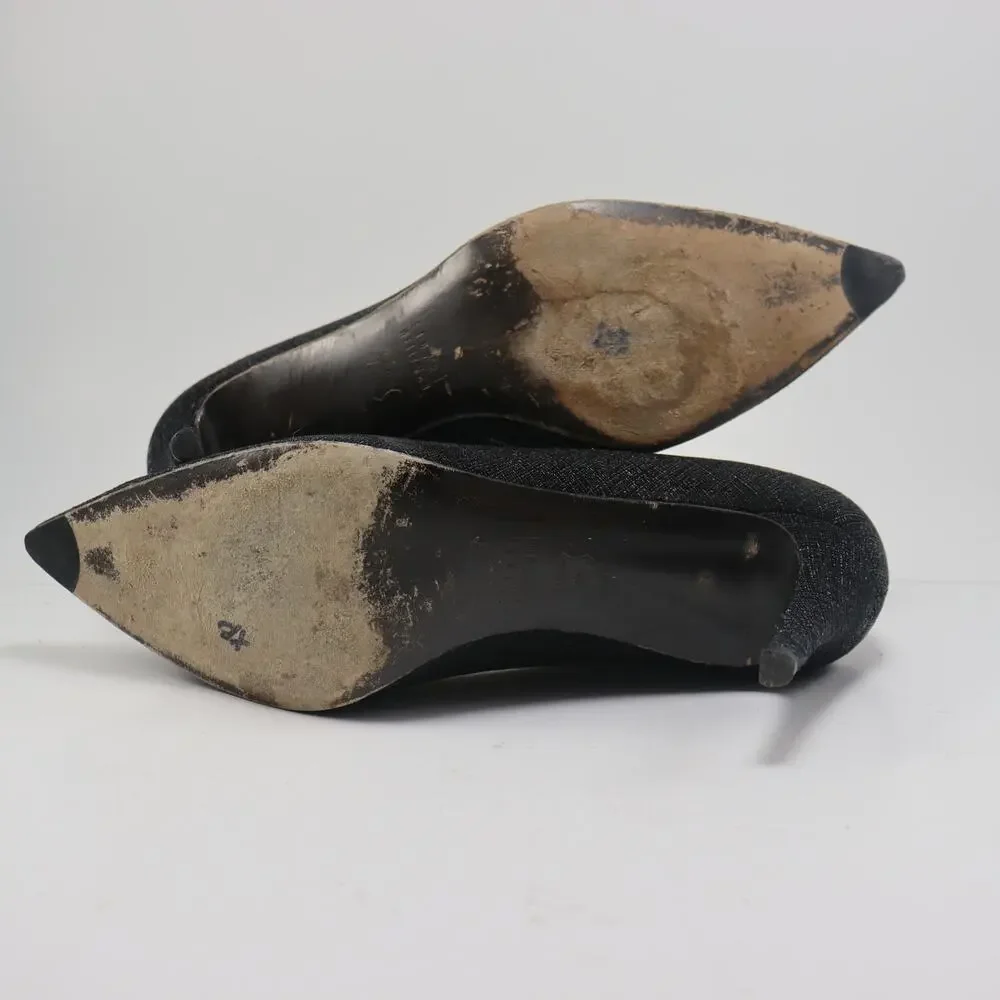 Stuart Weitzman Pumps‎ 8.5 Black Womens Pointed Toe Stiletto Heels QH67362